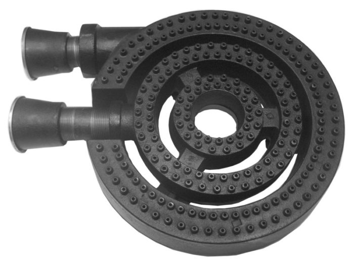 I102 3 RING BURNER 12″ DIA, 11/4″ PIPE THREAD, AIR MIXERS & NIPPLES